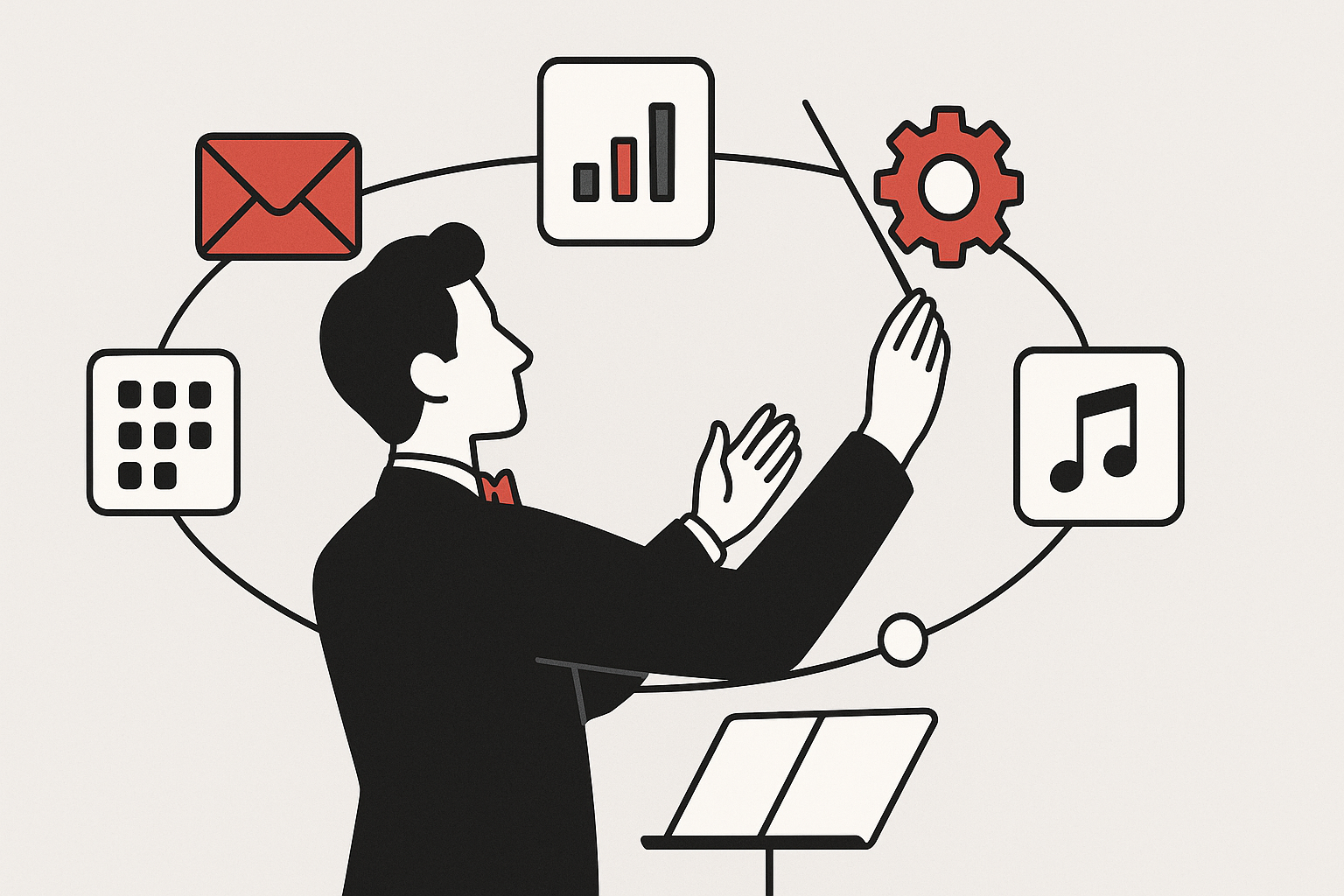 Image qui illustre des outils qui travaillent ensemble en PME