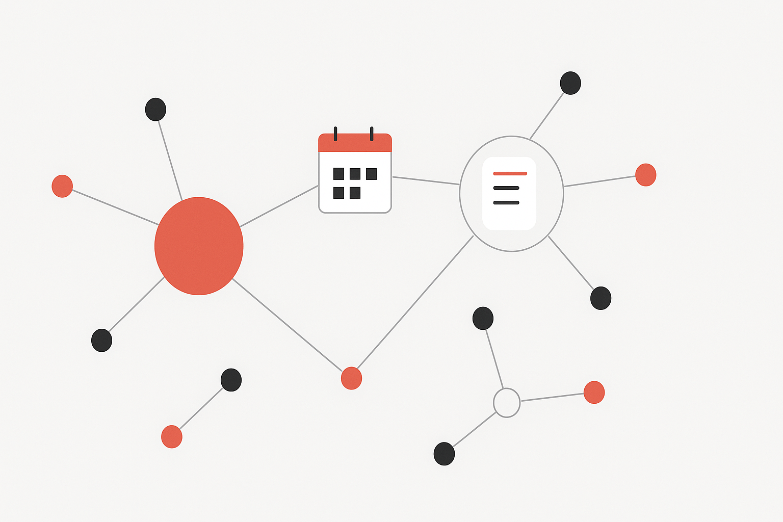 Schéma simple avec des systèmes connectés